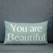 Load image into Gallery viewer, &quot;You Are Beautiful&quot; Body Positivity &amp; Confidence Mental Well Being Premium Pillow
